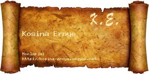 Kosina Ernye névjegykártya